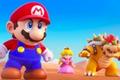 Mario, Peach, and Bowser in the desert