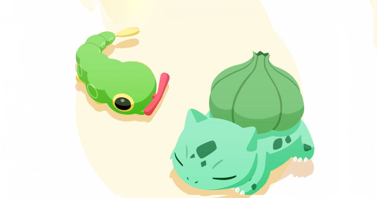 Two Pokemon characters, one holding a green apple, with a green apple background, representing Sleep types and their specialty skills in Pokemon Sleep.