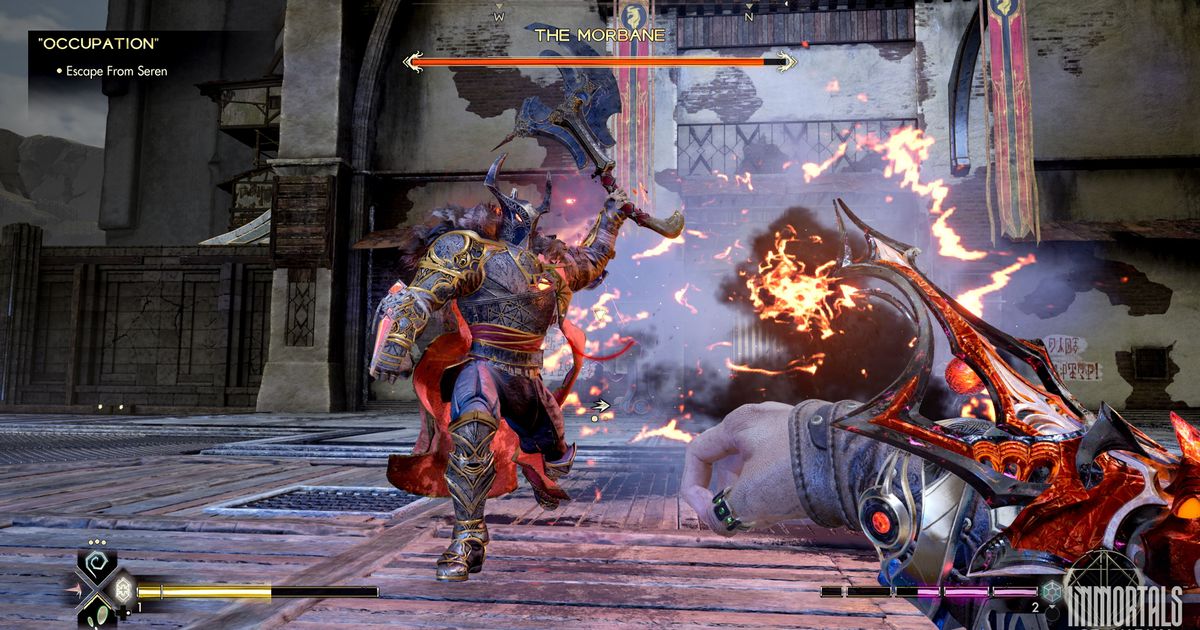 Jak in battle with the Morbane in Immortals of Aveum