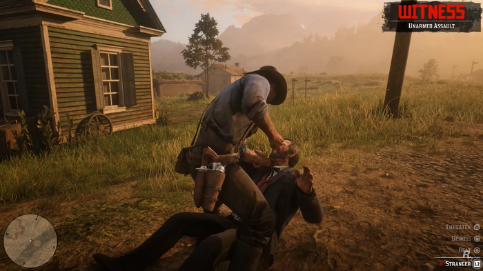 An image of a fight happening in Red Dead Redemption 2.