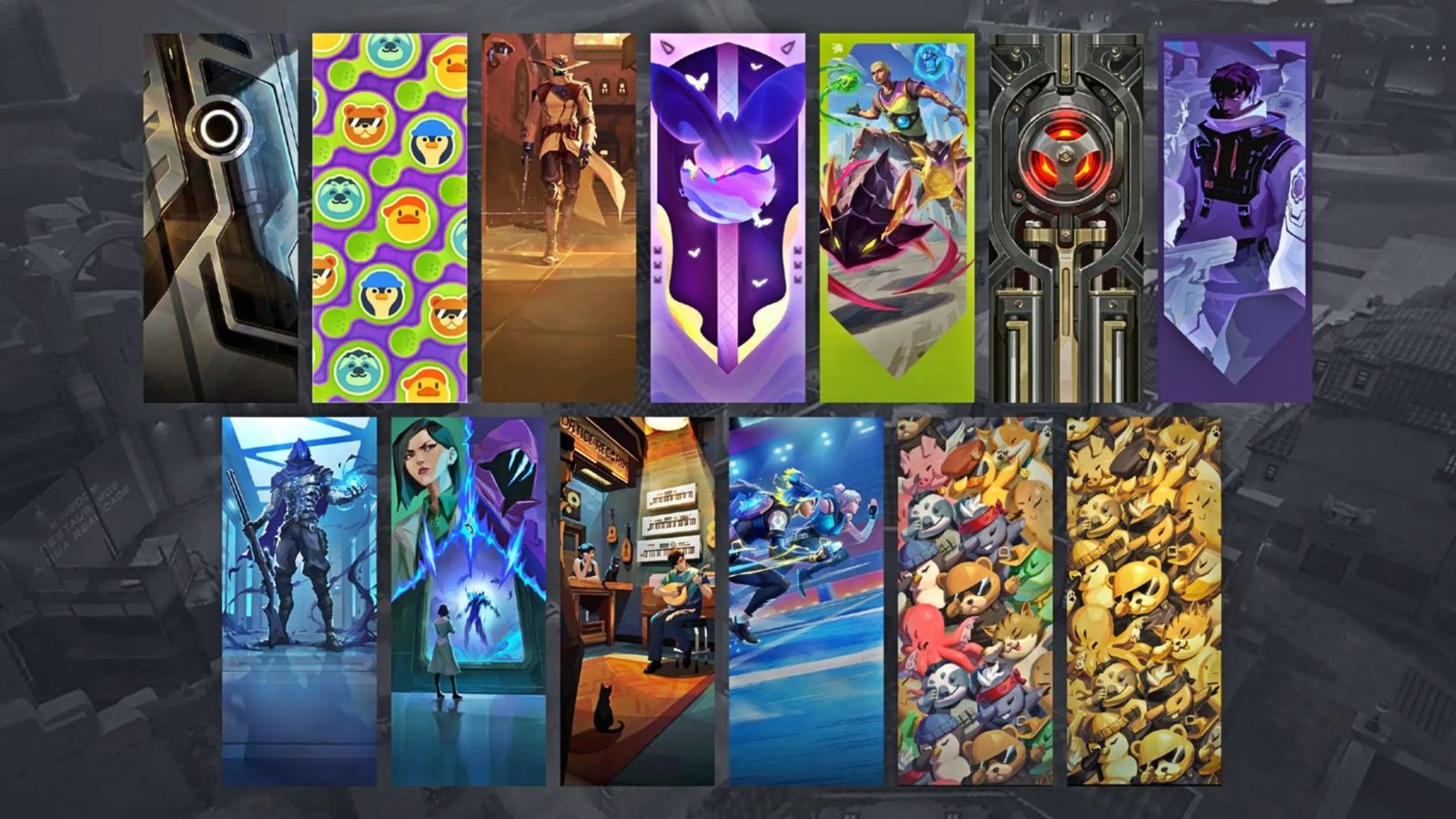 grid of 13 player cards from the Episode 8 Act 1 battle pass