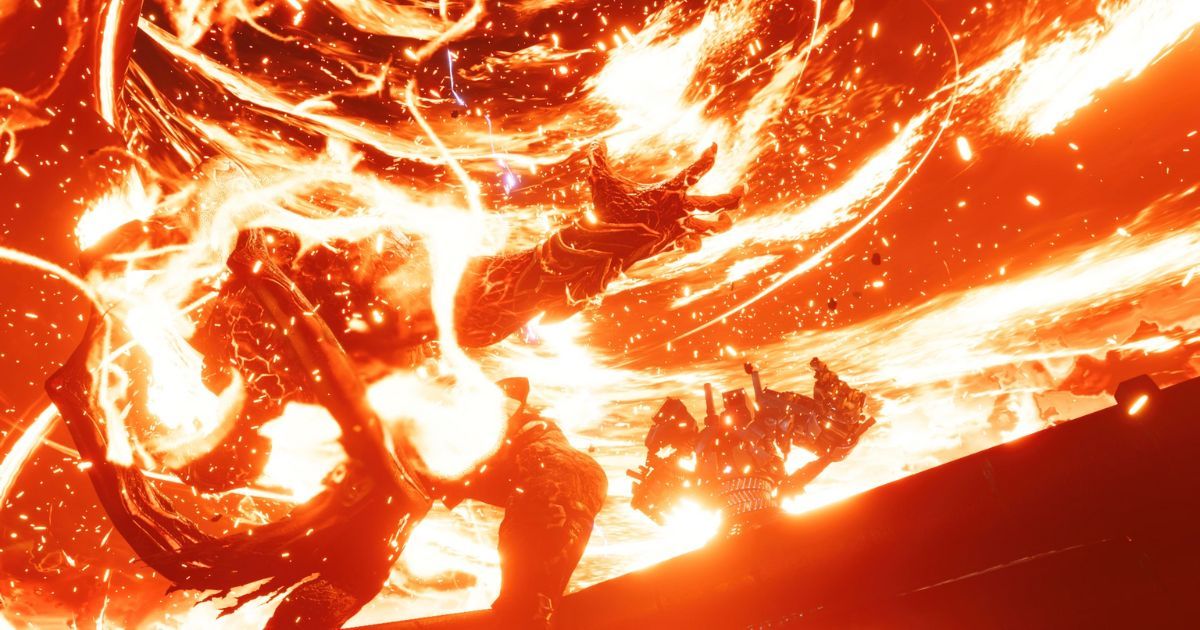 Ifrit casts Hellfire in Final Fantasy VII Remake