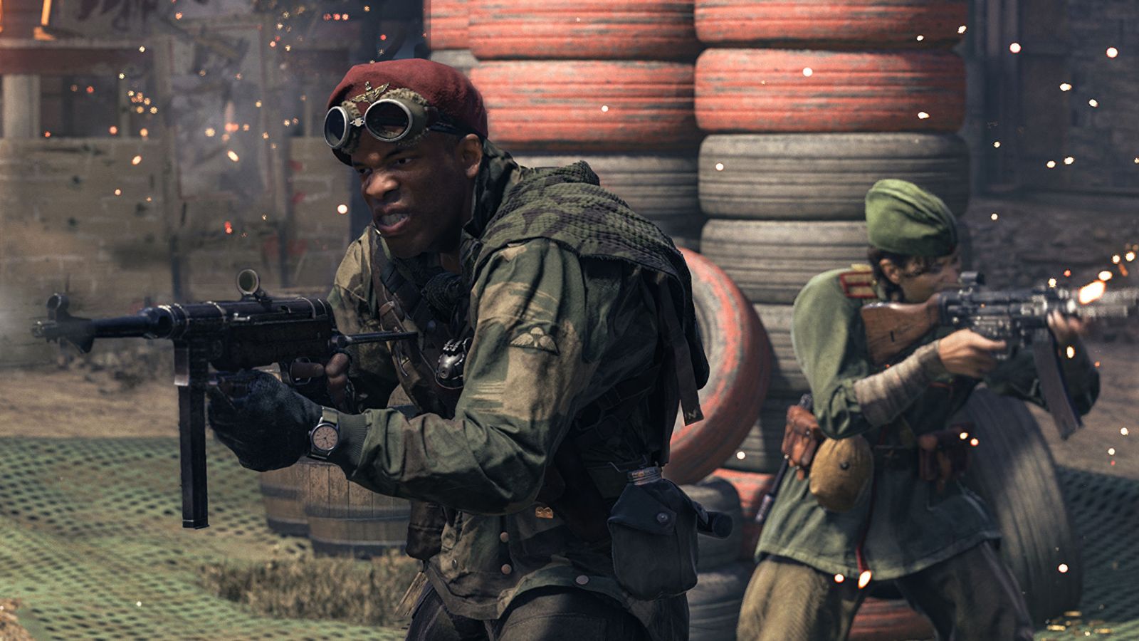 Image showing to Vanguard players holding an SMG