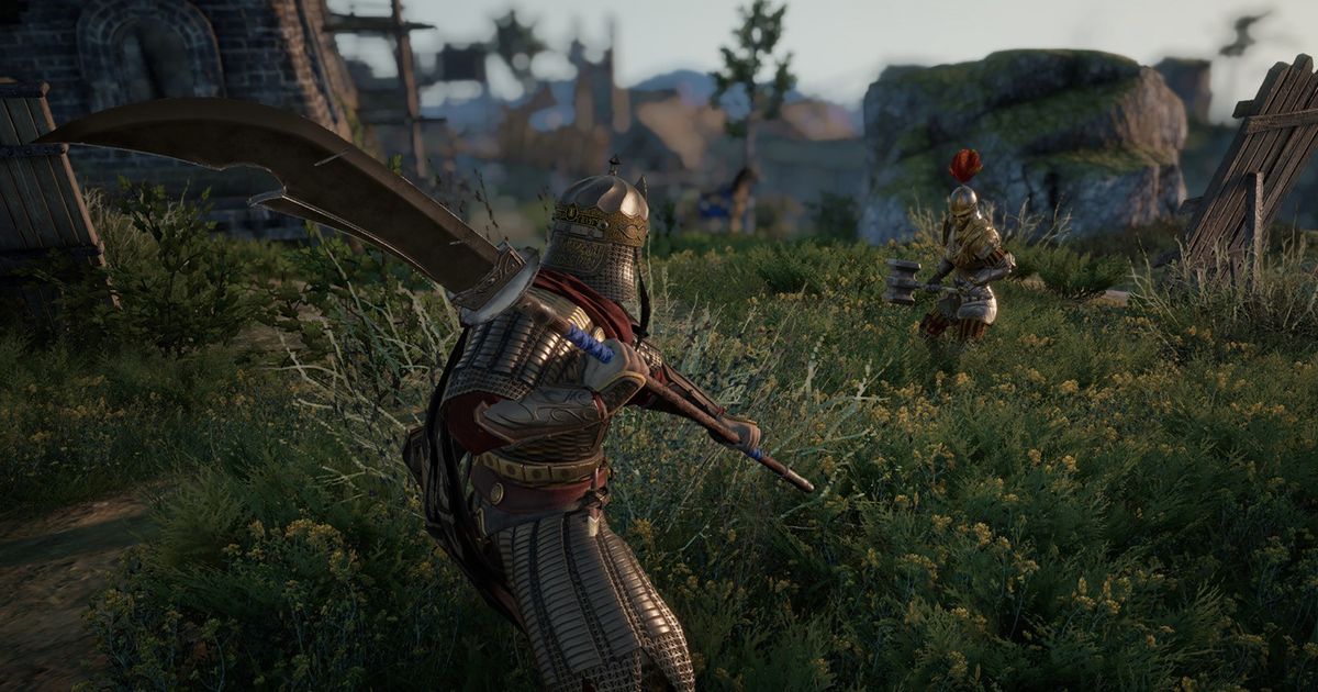 Image of a soldier wielding a scythe in Conqueror's Blade.
