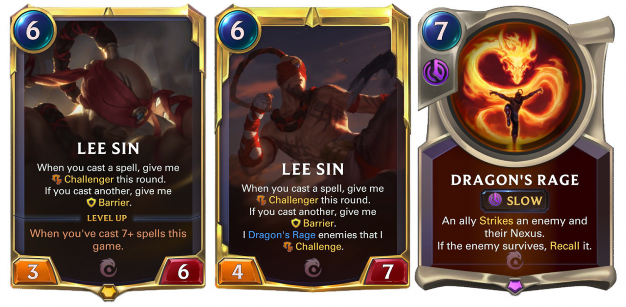 Lee Sin's cards are attack-minded