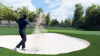 The character is playing golf in PGA Tour, at the Masters.