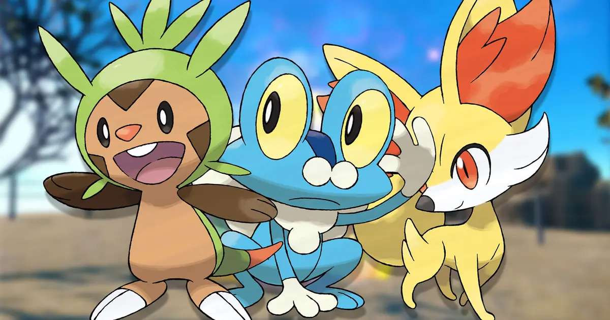 Fennekin, Froakie, and Chespin - the three Kalos starters available in Pokemon Scarlet and Violet.