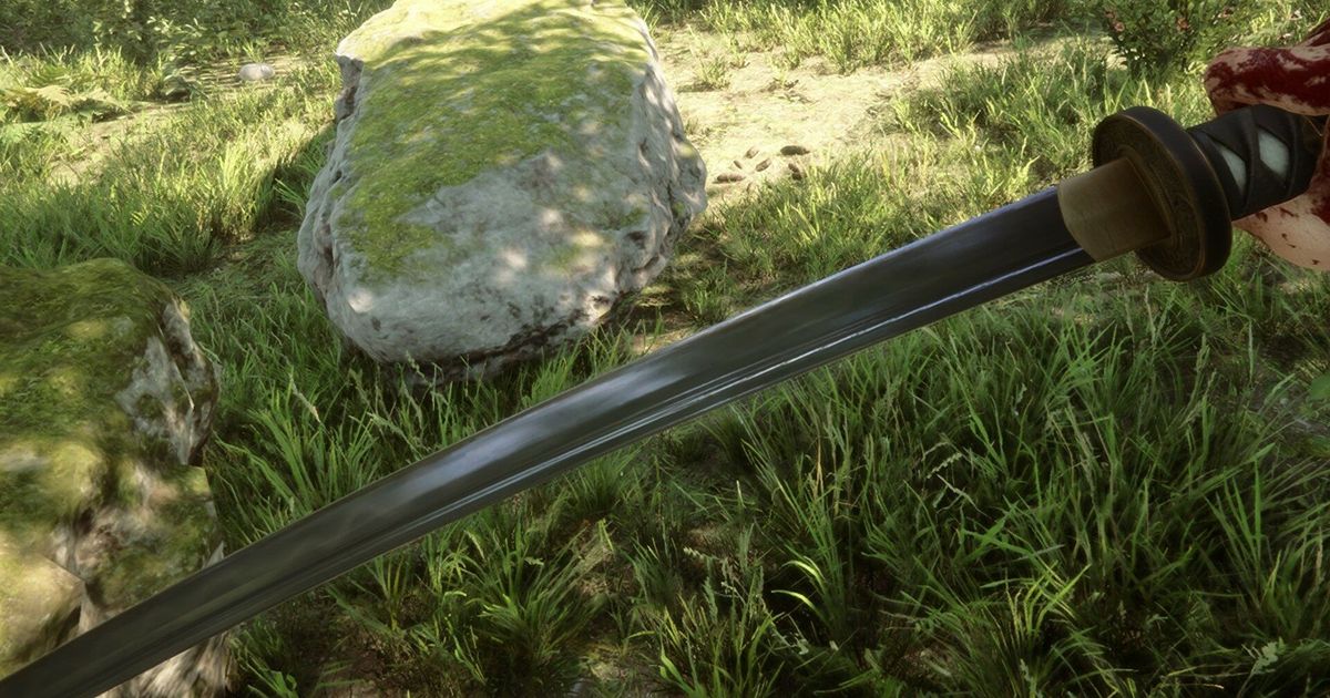 Screenshot of sword katana in Sons of the Forest