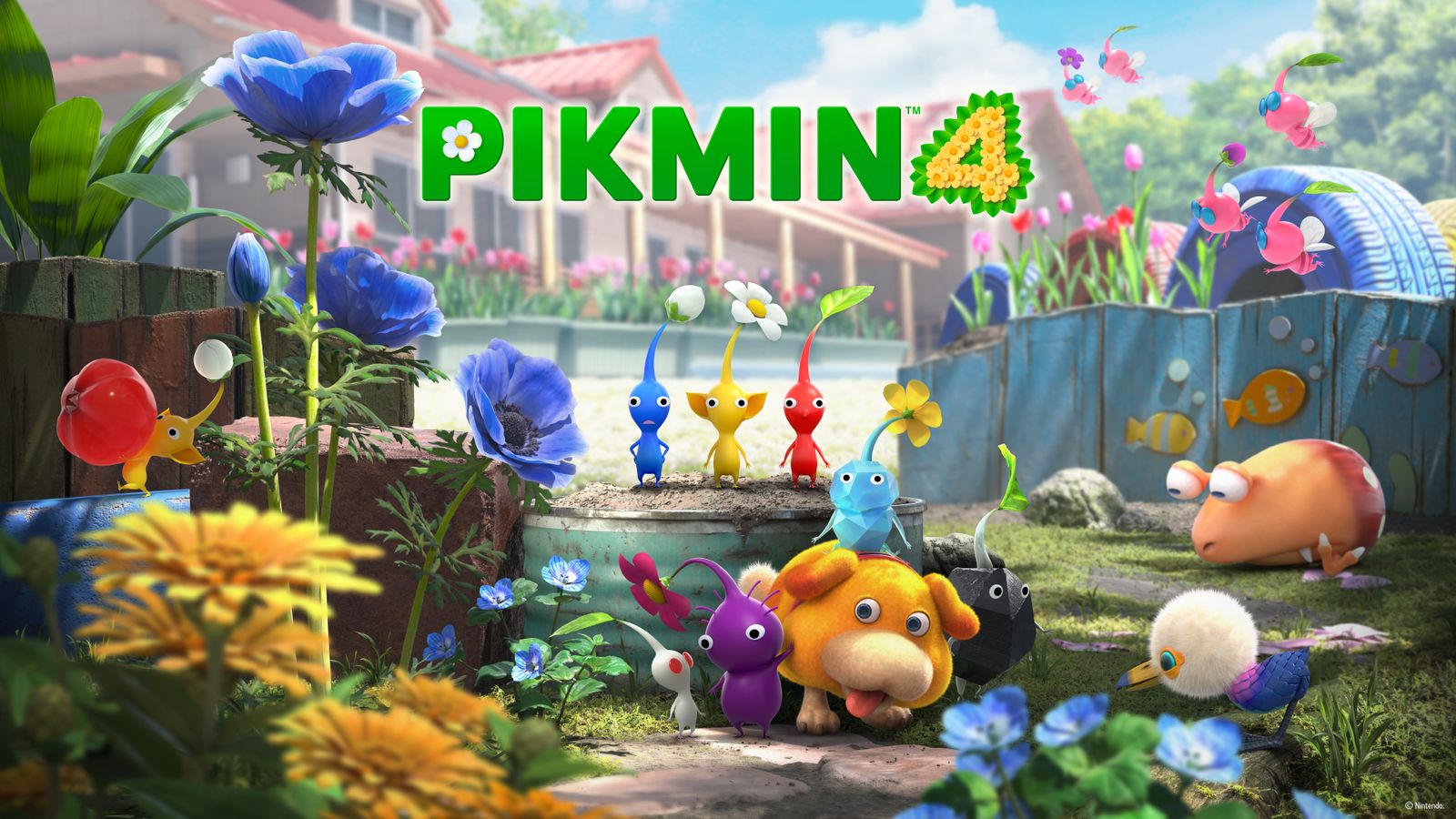 Pikmin 4 image featuring plenty of characters from the game