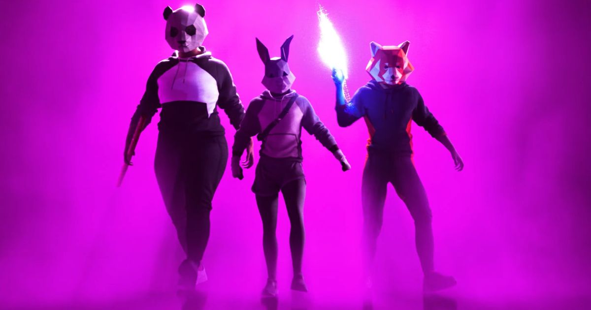 The Finals - three people in animal masks in front of a neon-pink background