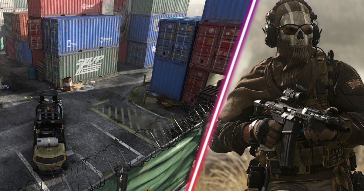 Screenshot of Modern Warfare 2 Shipment map and Ghost holding an assault rifle 