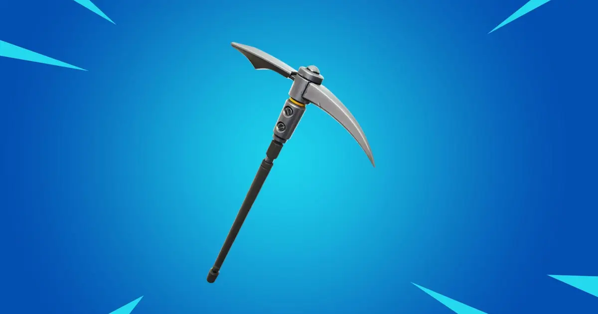 A Fortnite pickaxe in a blue background
