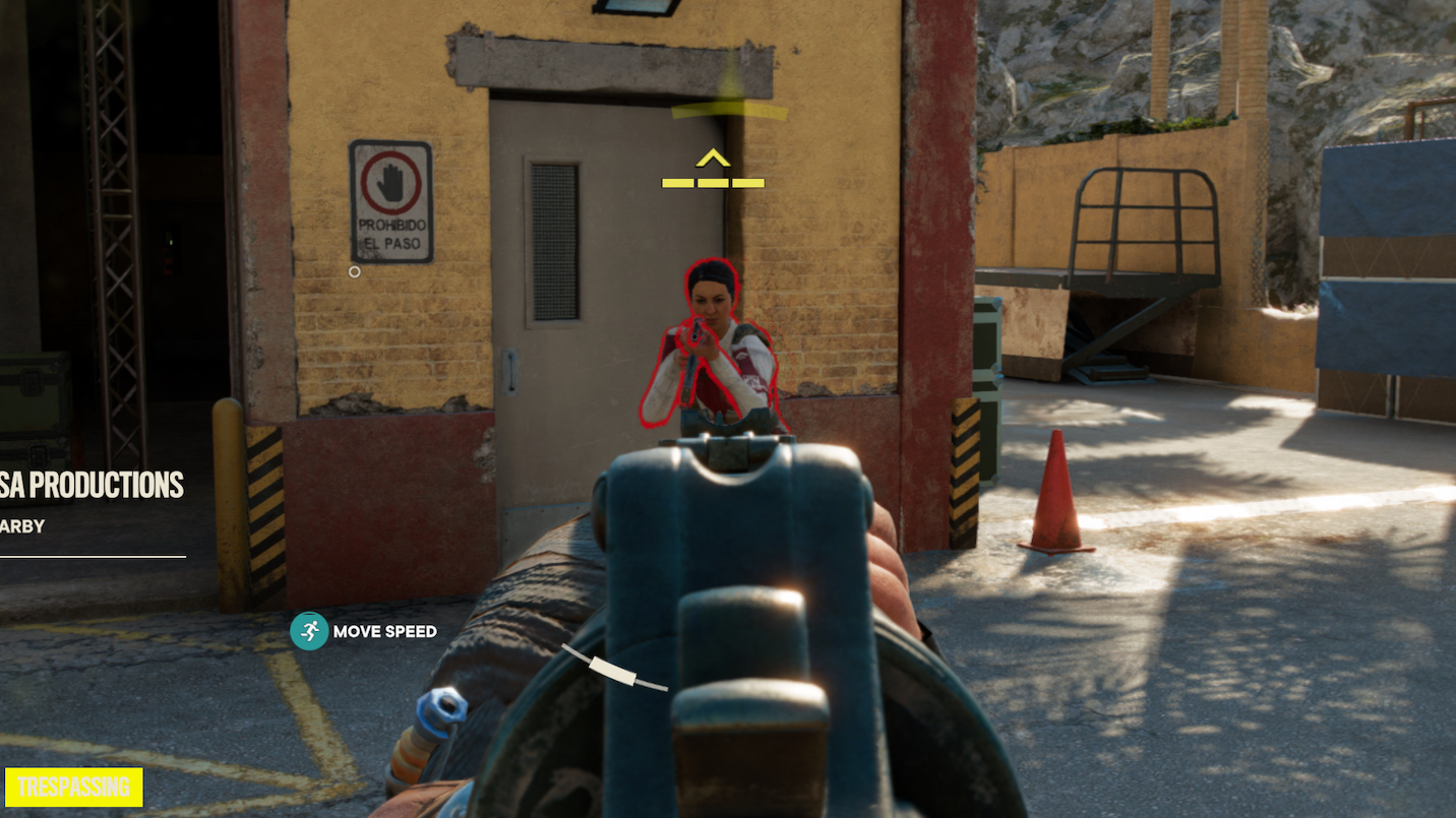 Far Cry 6 health indicator being shown above an enemy soldiers head.