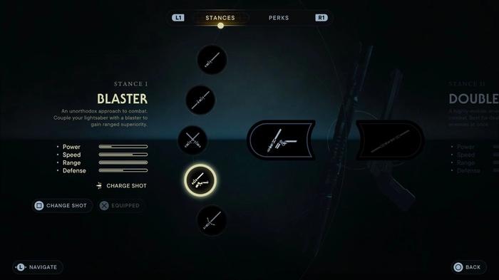 The blaster stance in Star Wars Jedi: Survivor