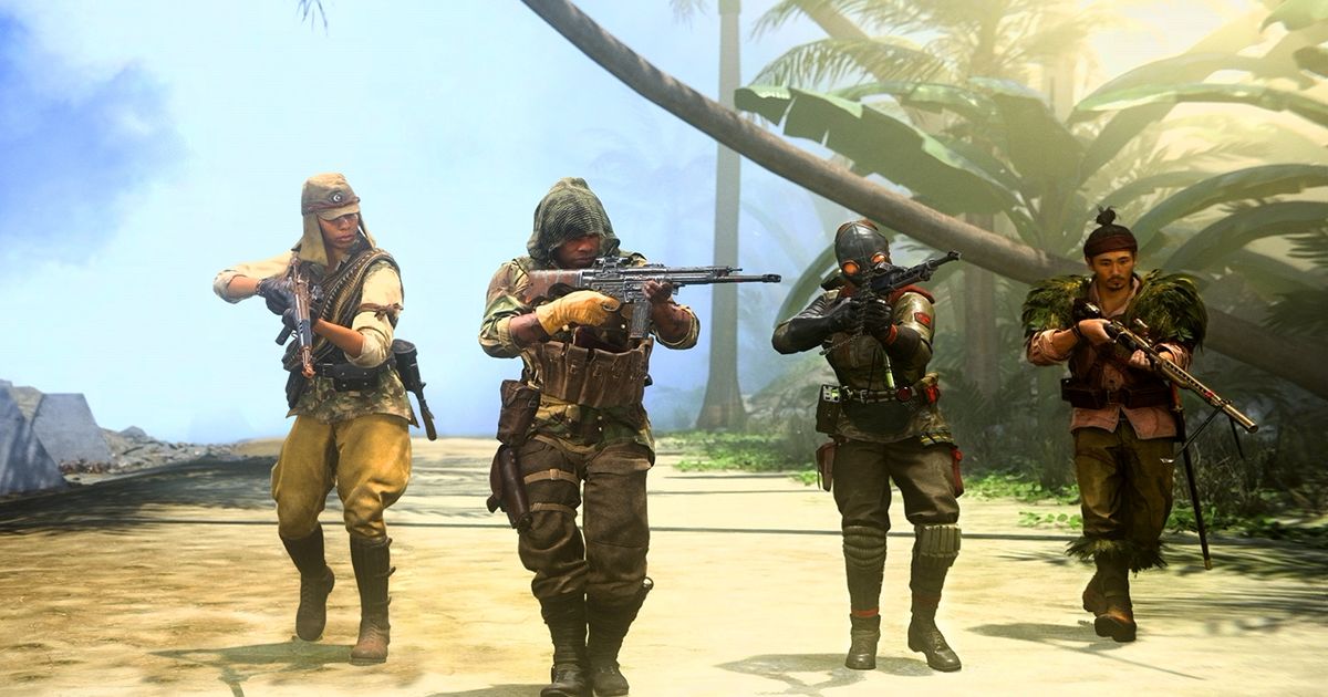 Image showing Warzone players walking on beach