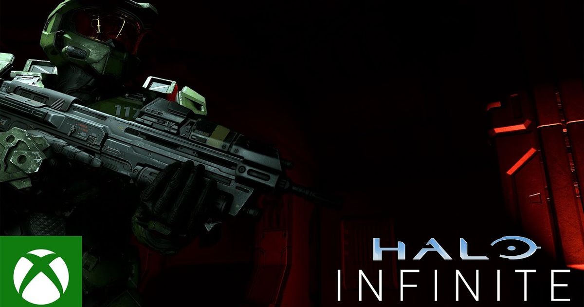Master Chief lurks in the shadows with the Xbox and Halo Infinite logos in the corners.