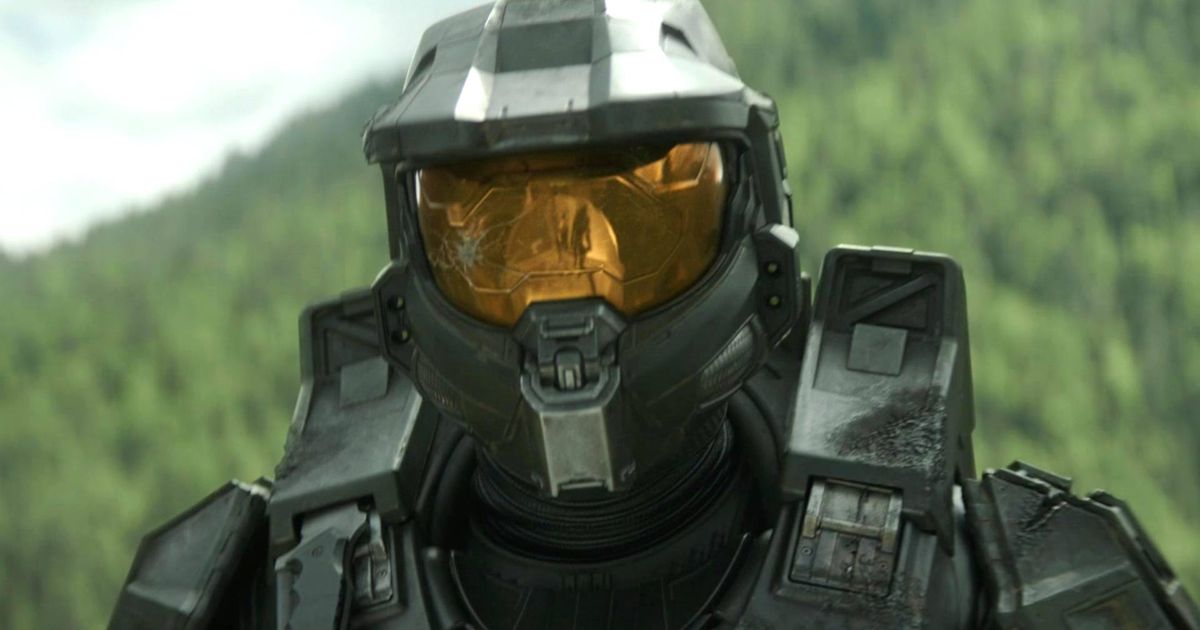 A close up of Master Chief from Halo Season 2 