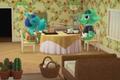 Animal Crossing New Horizons Happy Home Paradise Bertha and Opal Roommates. Opal and Bertha are sitting at their kitchen table eating lunch together,.