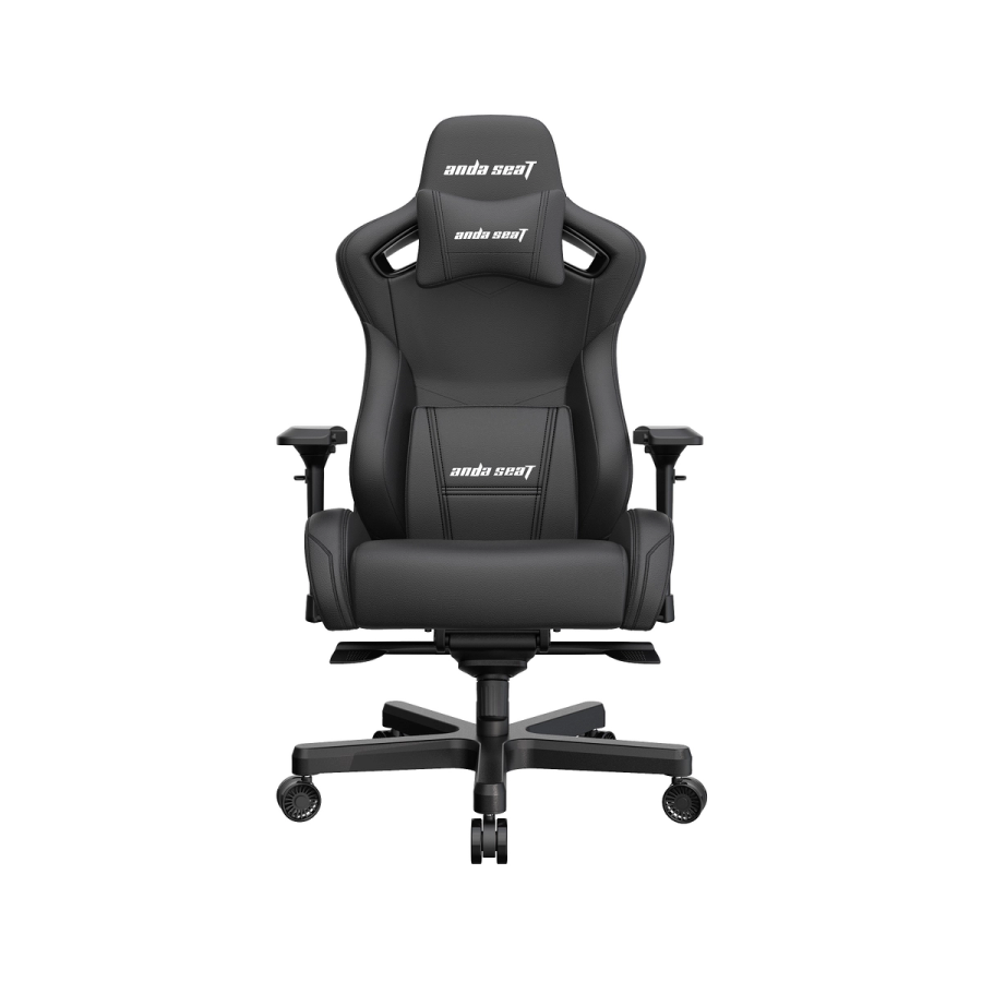 The AndaSeat Kaiser 2 is a big, black chair against a white background.