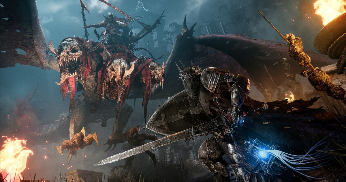 A screenshot of a battle from HexWorks' Lords of the Fallen