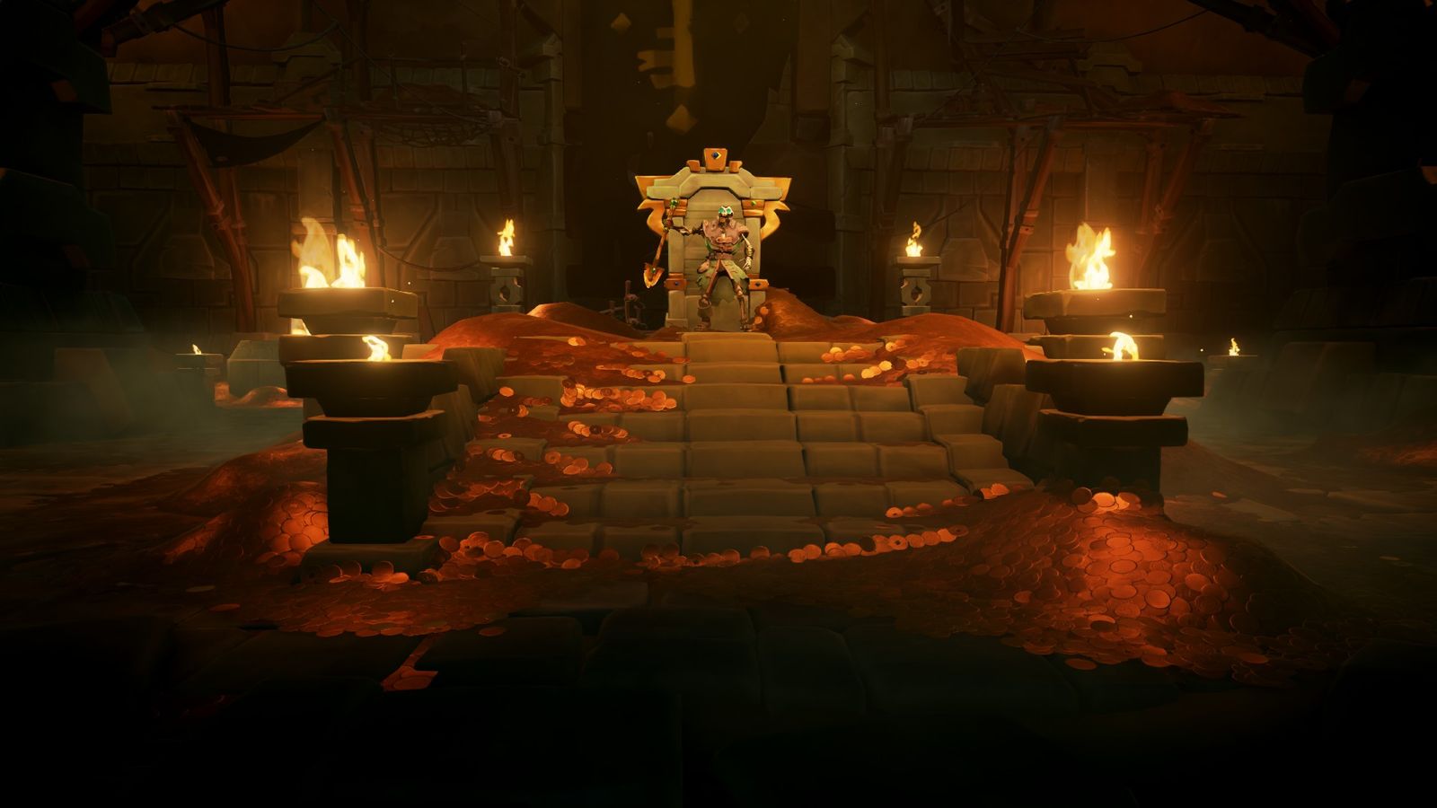 sea of thieves gold hoarder sitting on throne