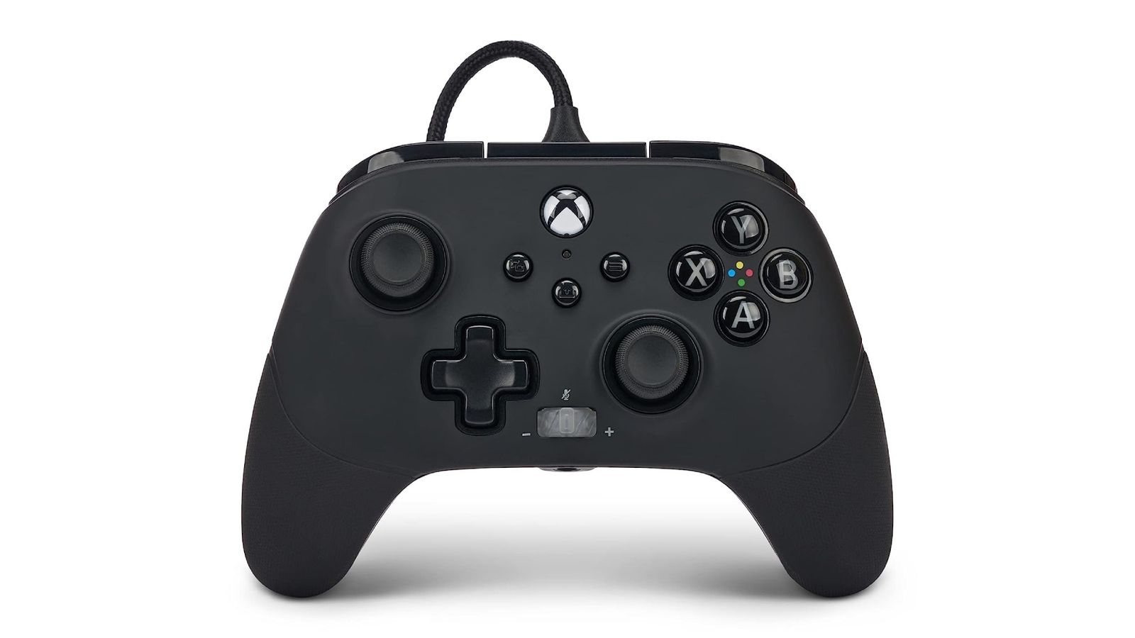 PowerA Fusion Pro 3 product image of a black controller featuring Xbox branding in white at the top in the centre.