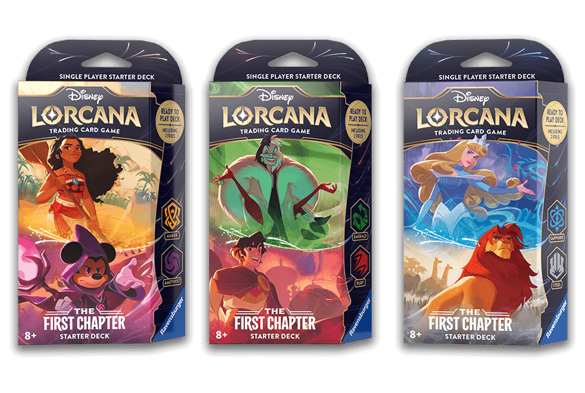 Disney Lorcana - starter deck of 60 cards, including 2 foil cards of the characters on the package front