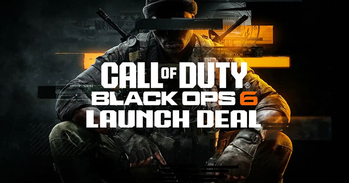 Call of Duty: Black Ops 6 cover art with "Launch Deal" branding in white below the logo.