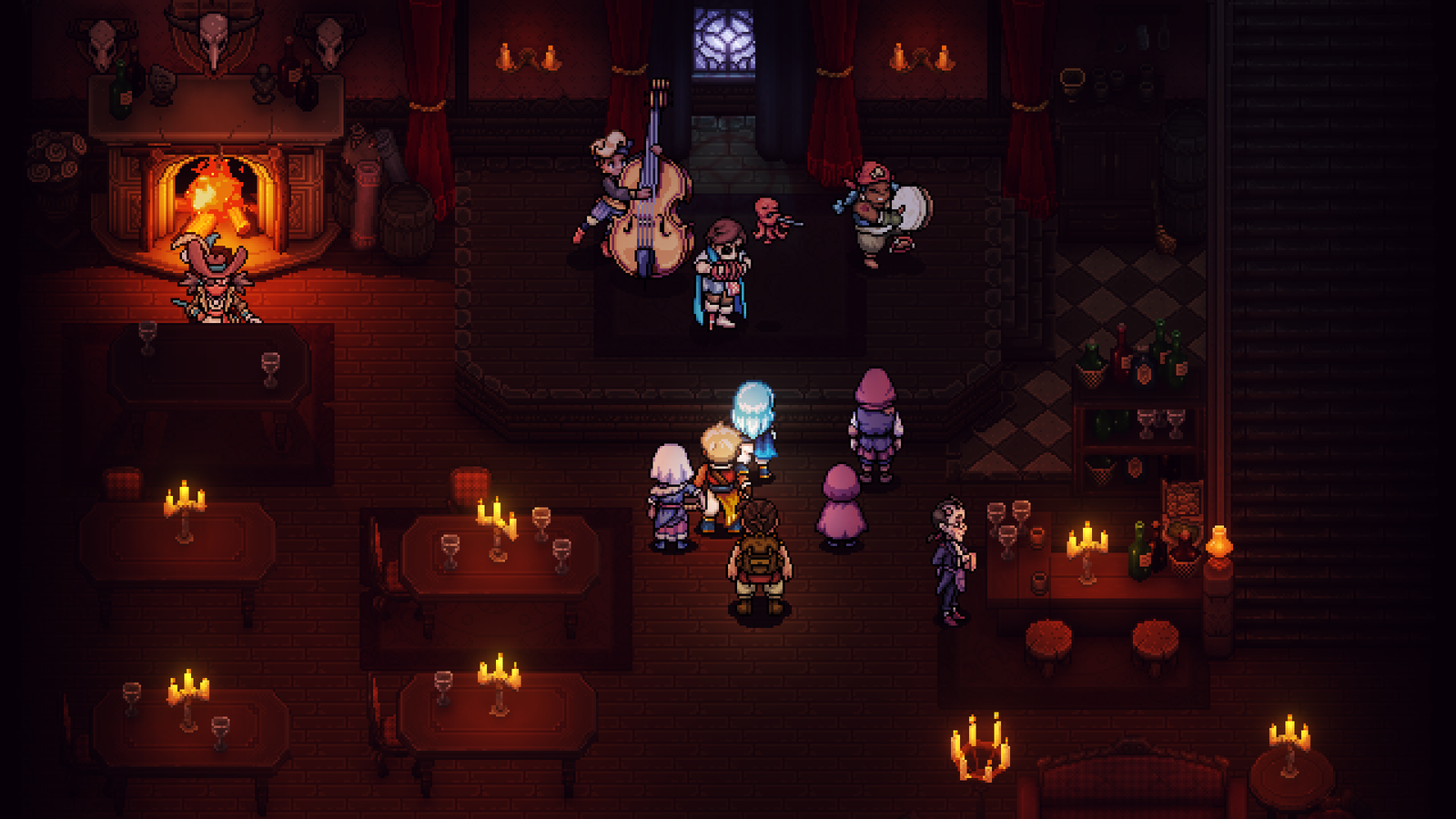 Sea of Stars gameplay, showing the main party in an Inn
