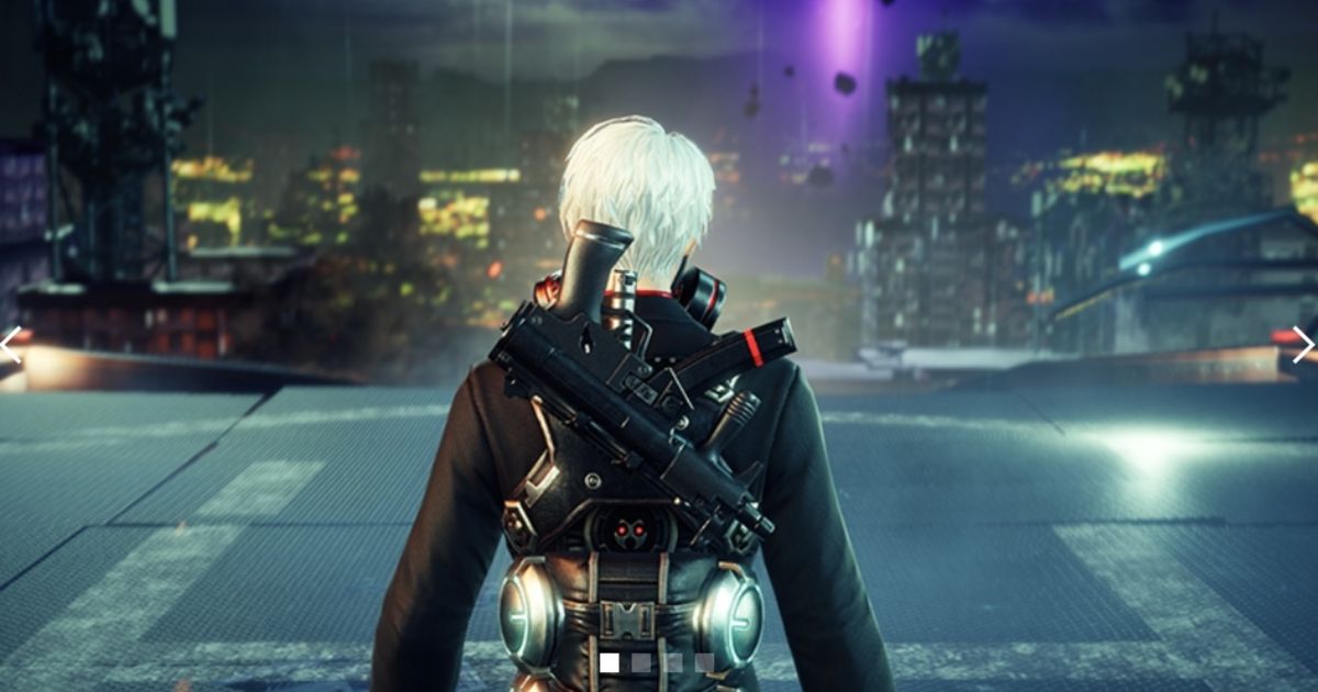 Screenshot from Super String, showing a gun-wielding agent walking into battle