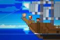 A ship sailing in the hit game Minecraft