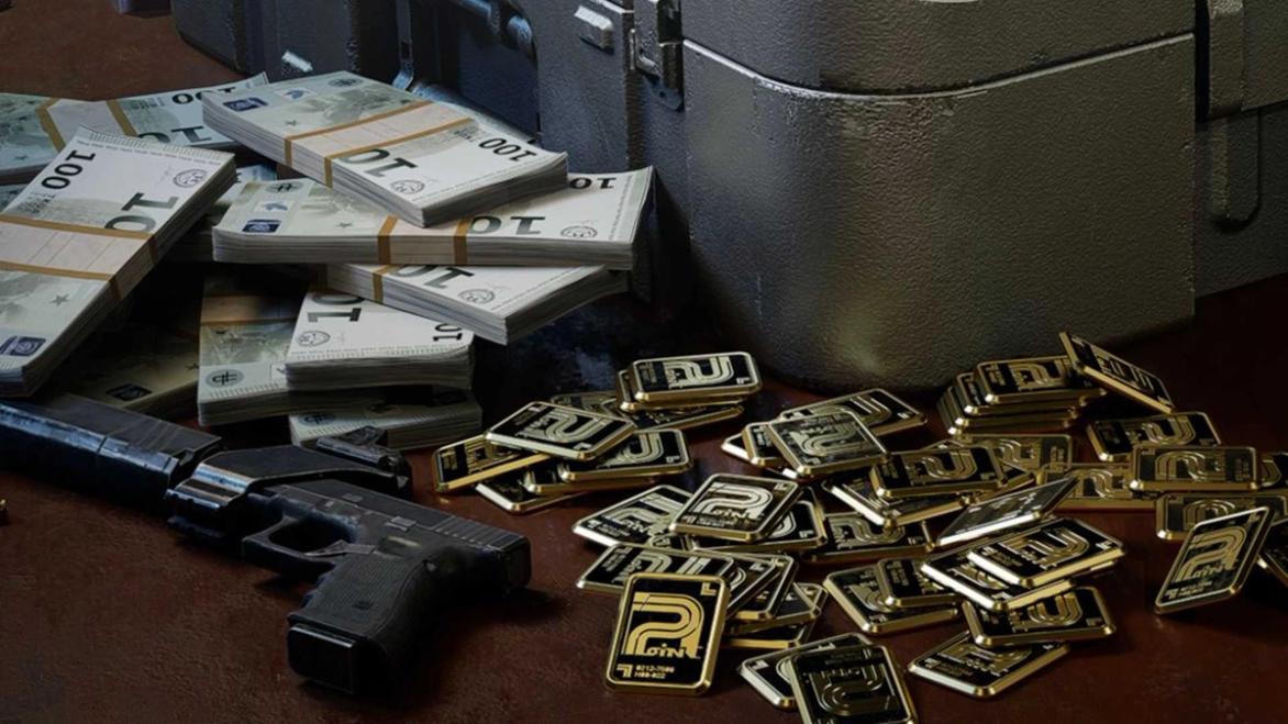 A pile of money next to a gun in Arena Breakout.
