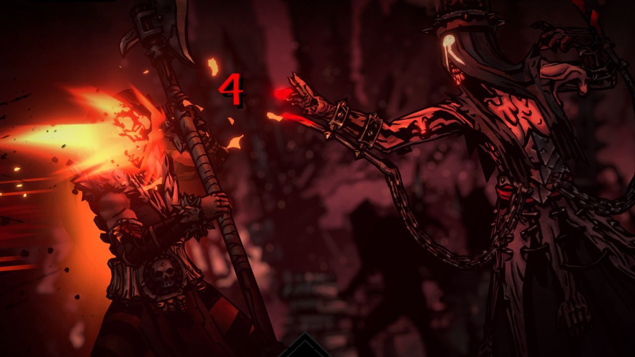 Darkest Dungeon 2: The character attacks the enemy