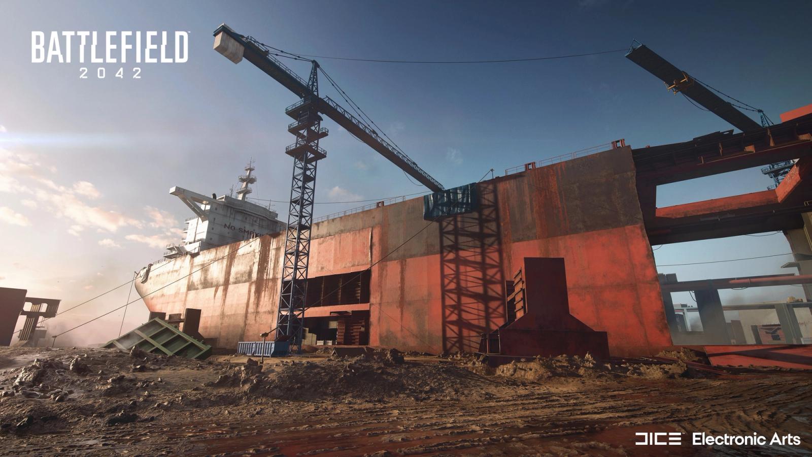 Cranes work on Battlefield 2042 map Discarded.