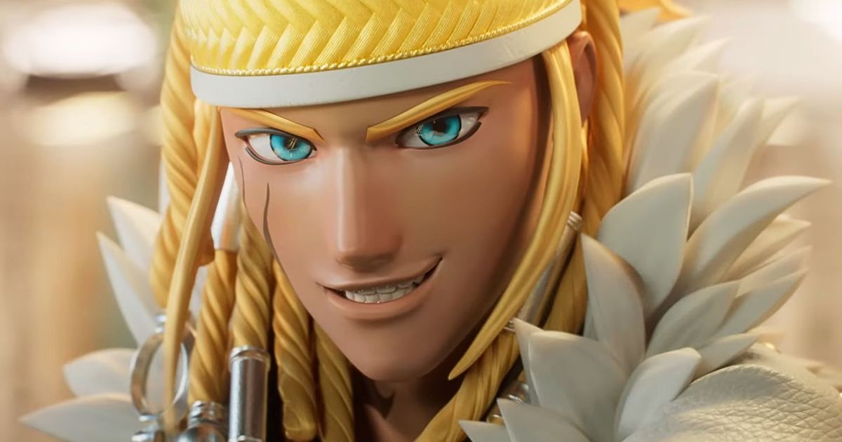 A close up of a blonde male character in Foamstars