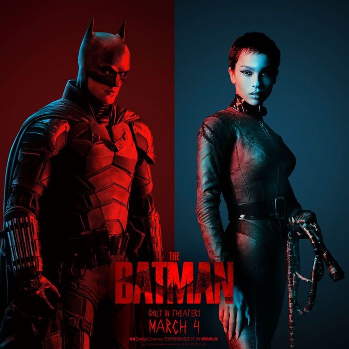 Batman and Catwoman side-by-side.