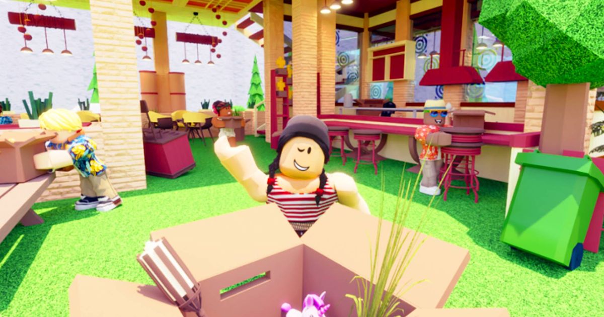 Roblox characters setting up a new restaurant