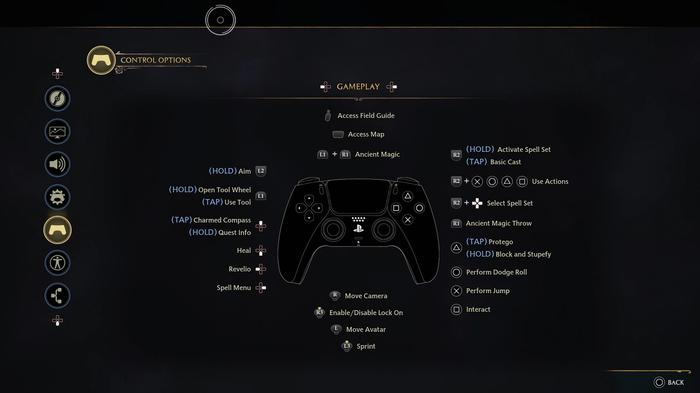A controls guide in Hogwarts Legacy.