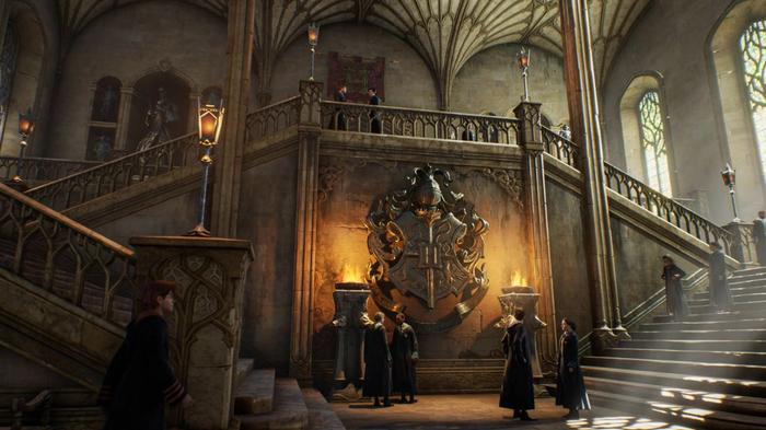 A Hogwarts common room in Hogwarts Legacy.