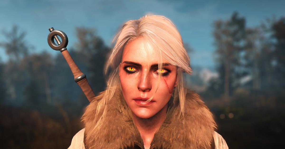 A image of Ciri with yellow witcher eyes