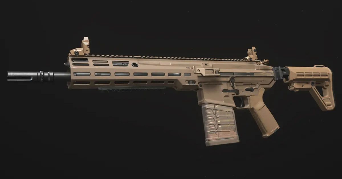 Warzone BAS-B gun on black background