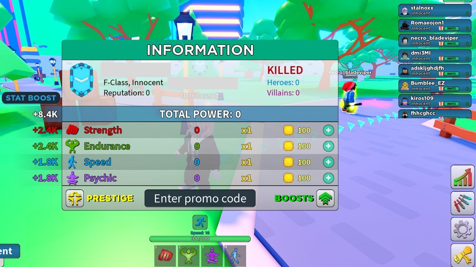 How to redeem codes in Hero Simulator on Roblox
