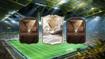 EA Sports FC 24 Centurions cards with floodlit football pitch in background
