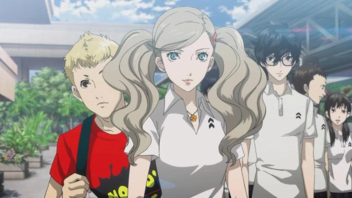 Three characters in Persona 5.