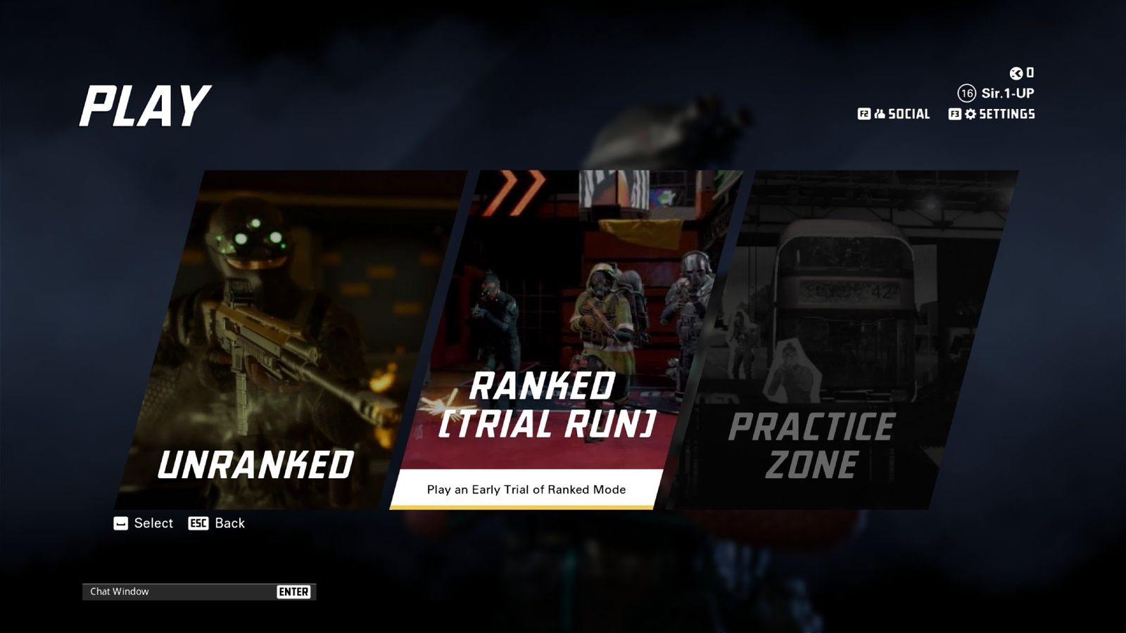 A screenshot of the multiplayer playlists in XDefiant, including the Ranked Trial Run option at the center.