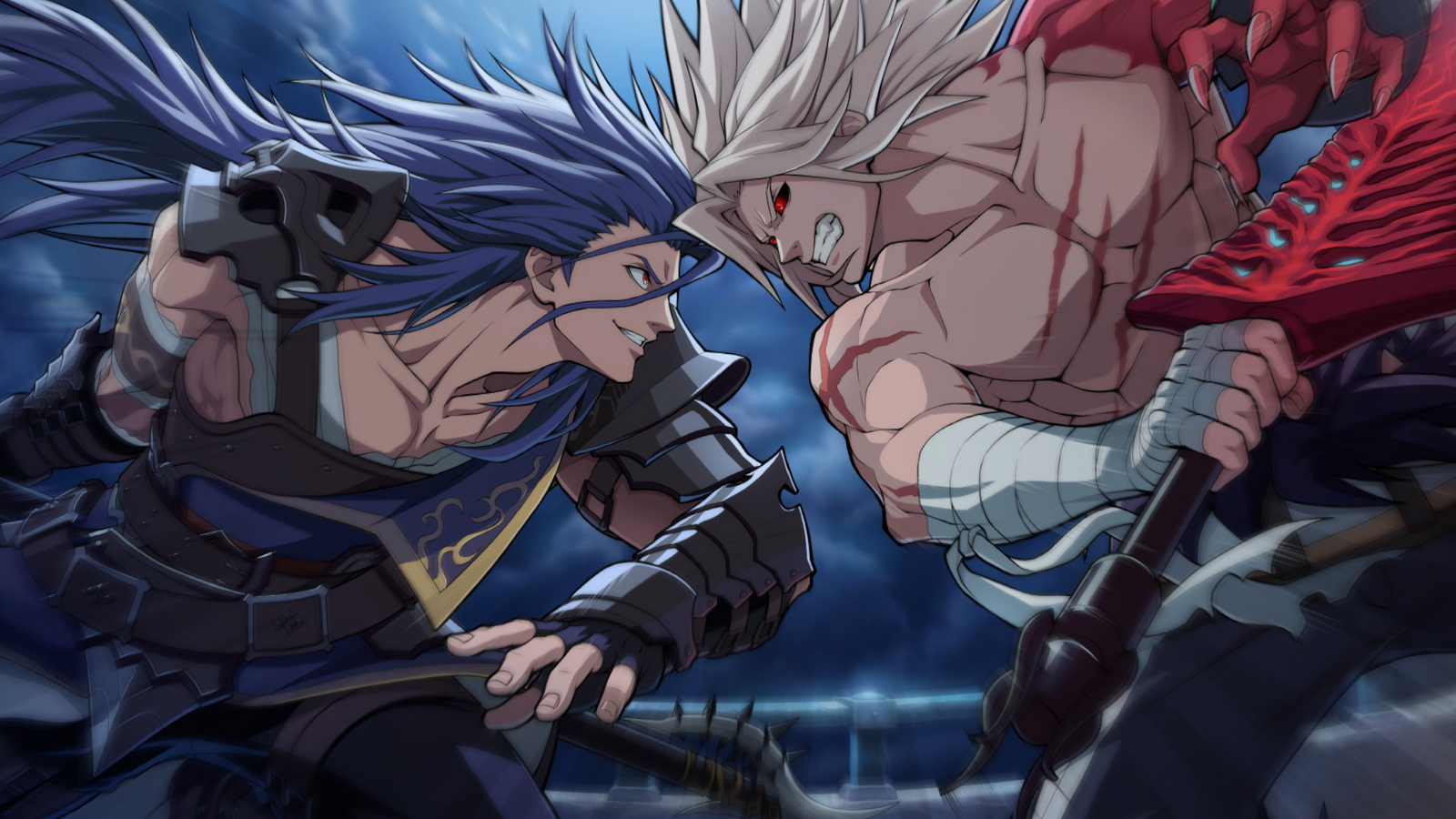 Two DNF Duel characters fighting.