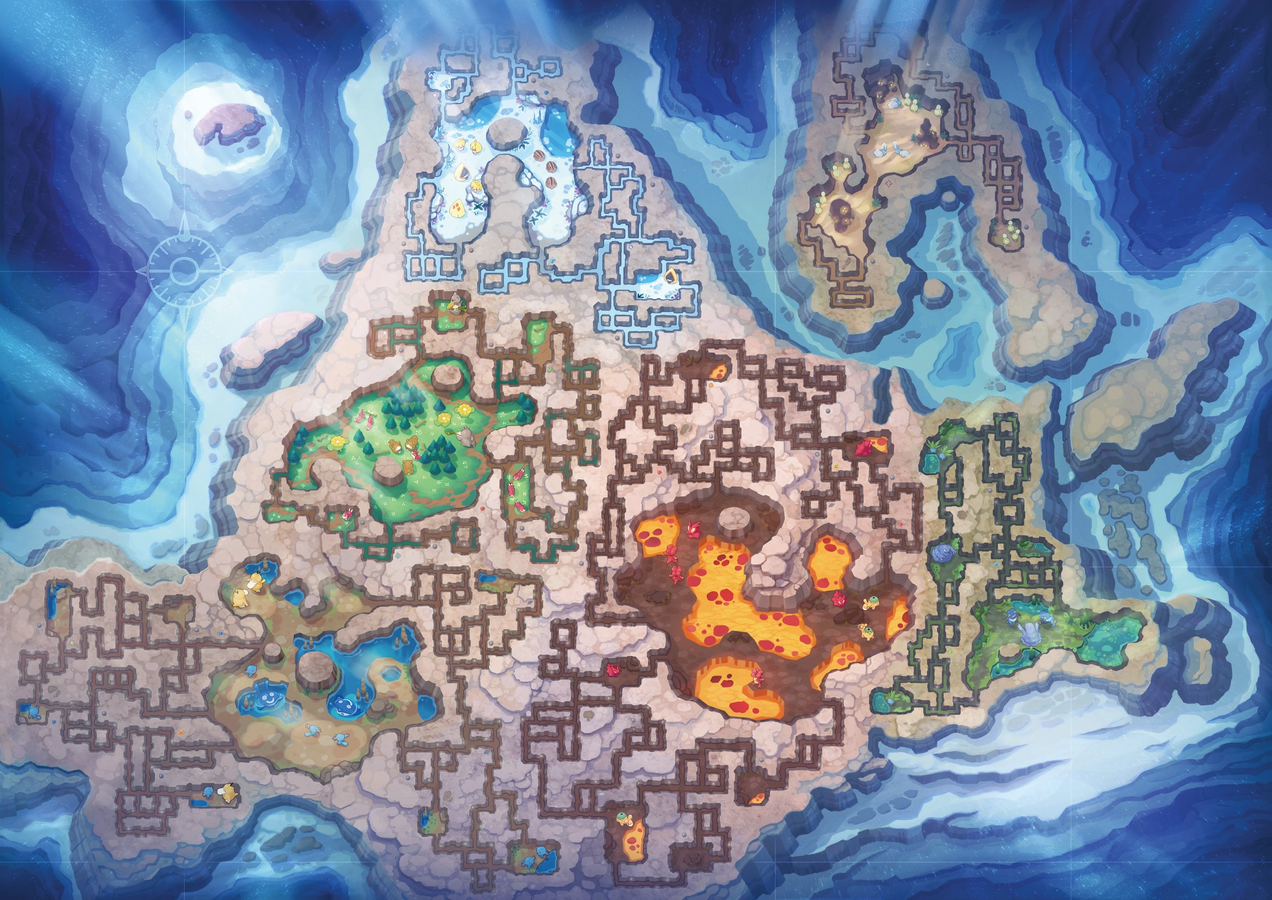 A map of the Grand Underground in Pokémon Brilliant Diamond and Shining Pearl.