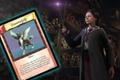 A Hogwarts Legacy image with a matching card from the 2001 game.