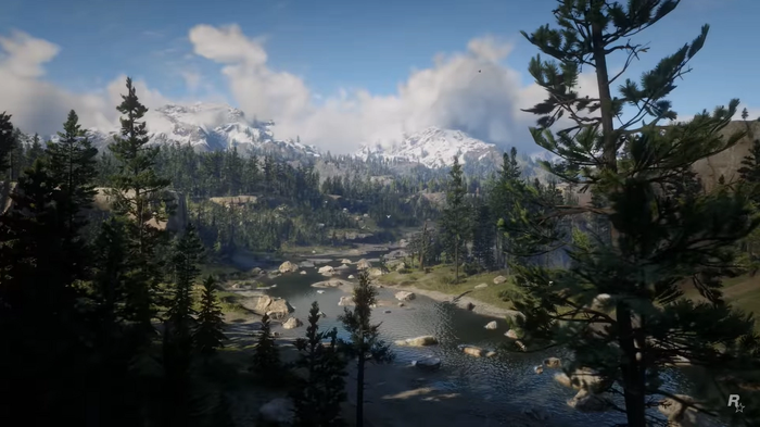 An image of the landscape in Red Dead Redemption 2.