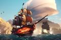 Image of Sea of Thieves pirate ships sailing seas